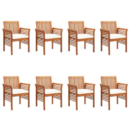 vidaXL Chaises de jardin avec coussins 8 pcs Bois d'acacia massif