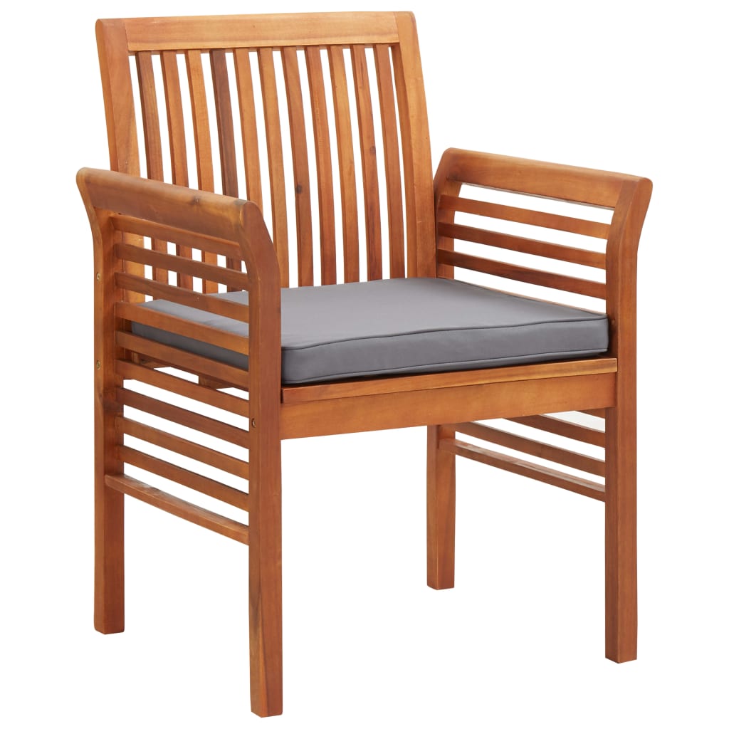 vidaXL Chaises de salle à manger de jardin avec coussins 4 pcs Bois d'acacia massif
