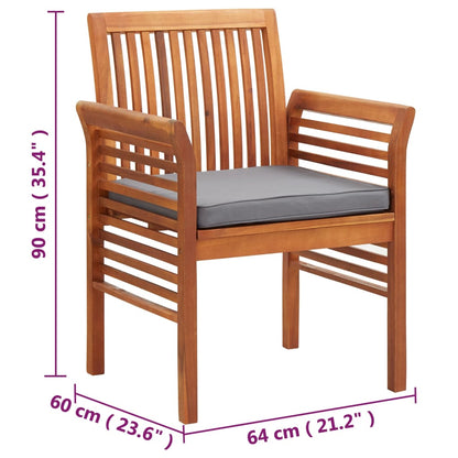 vidaXL Chaises de jardin avec coussins 8 pcs Bois d'acacia massif