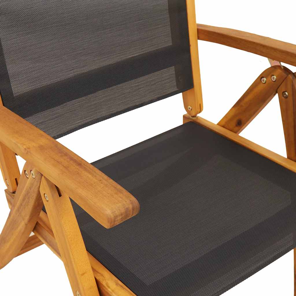 vidaXL Gartenstühle 8 Stk. Klappbar Massivholz Akazie und Textilene