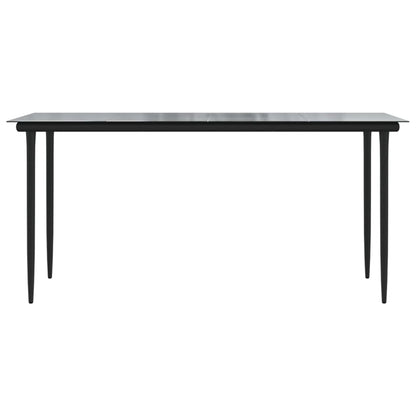 vidaXL Garten-Esstisch Schwarz 160x80x74 cm Stahl und Hartglas
