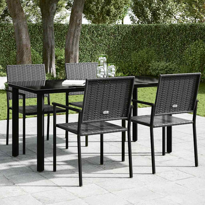 vidaXL Garten-Esstisch Schwarz 160x80x74 cm Stahl und Hartglas