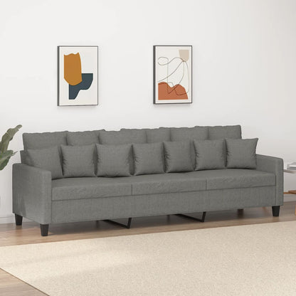 vidaXL 3-Sitzer-Sofa Dunkelgrau 210 cm Stoff