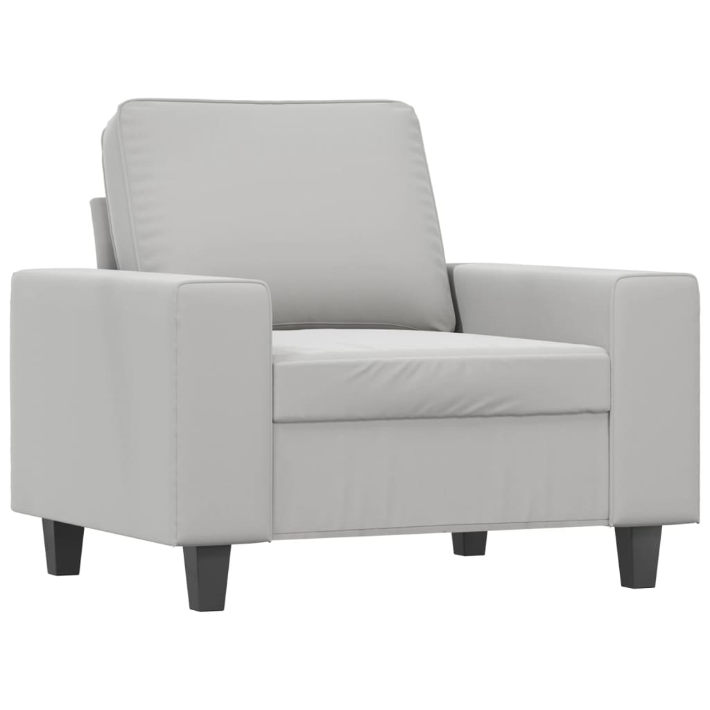 vidaXL Sessel Hellgrau 60 cm Mikrofasergewebe