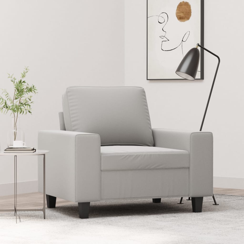 vidaXL Sessel Hellgrau 60 cm Mikrofasergewebe