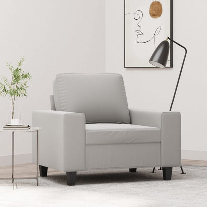 vidaXL Sessel Hellgrau 60 cm Mikrofasergewebe