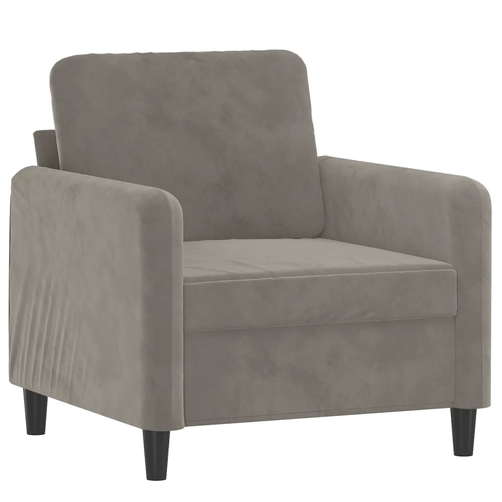 vidaXL Sessel Hellgrau 60 cm Samt
