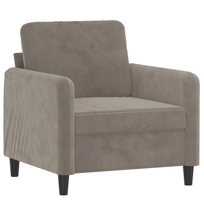 vidaXL Sessel Hellgrau 60 cm Samt