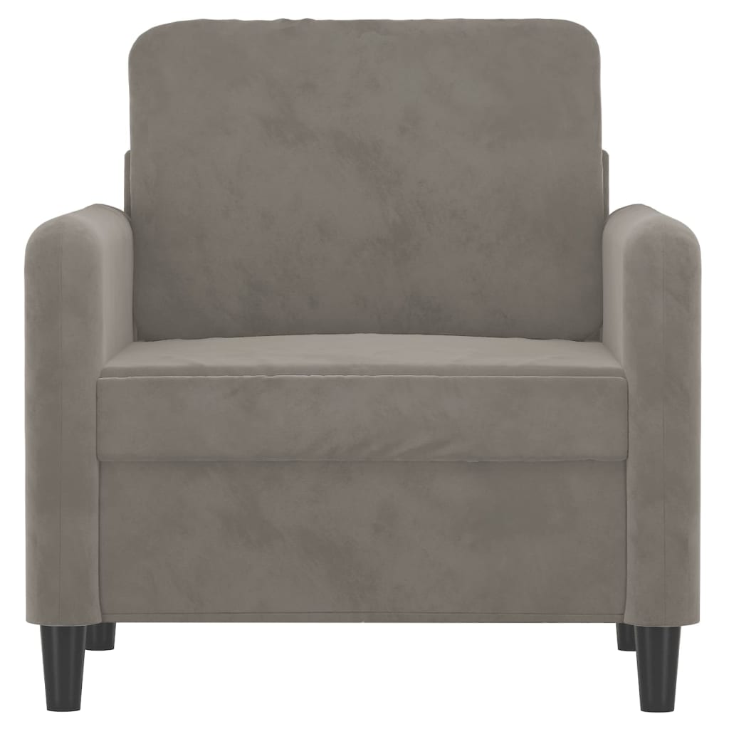 vidaXL Sessel Hellgrau 60 cm Samt