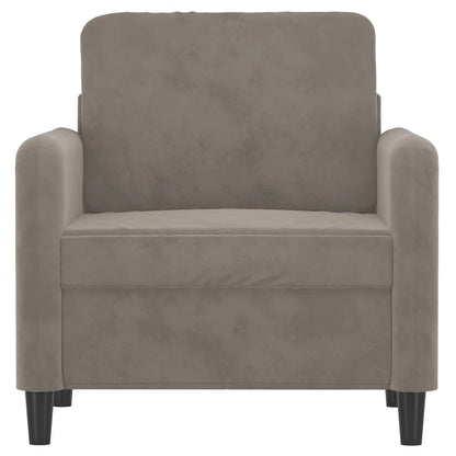 vidaXL Sessel Hellgrau 60 cm Samt