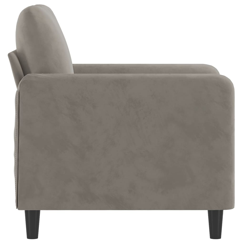 vidaXL Sessel Hellgrau 60 cm Samt