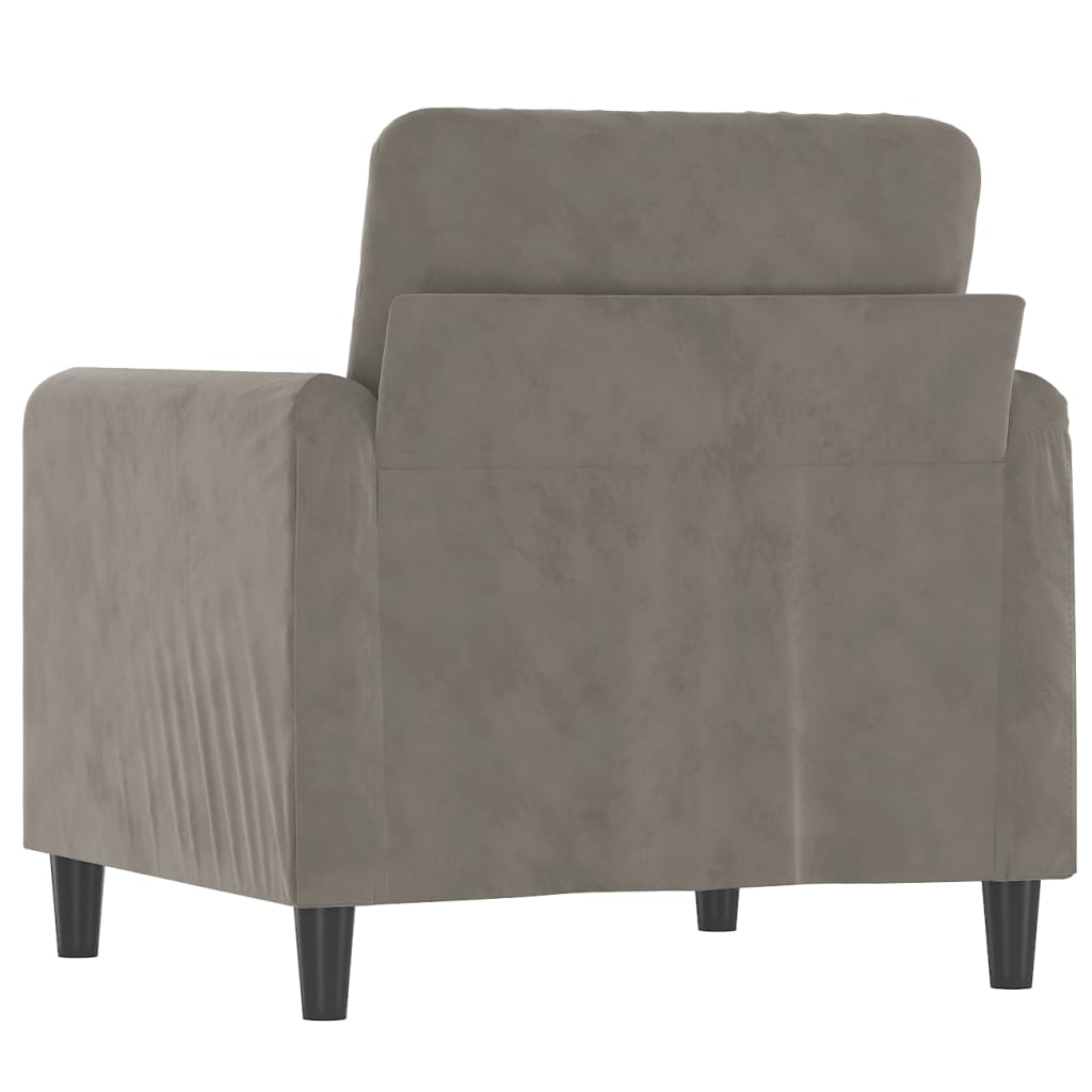 vidaXL Sessel Hellgrau 60 cm Samt
