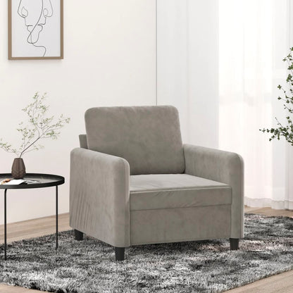 vidaXL Sessel Hellgrau 60 cm Samt