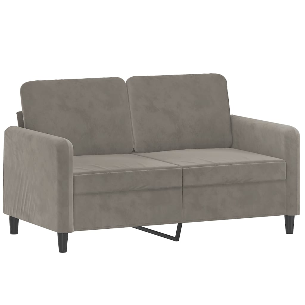 vidaXL 2-Sitzer-Sofa Hellgrau 120 cm Samt