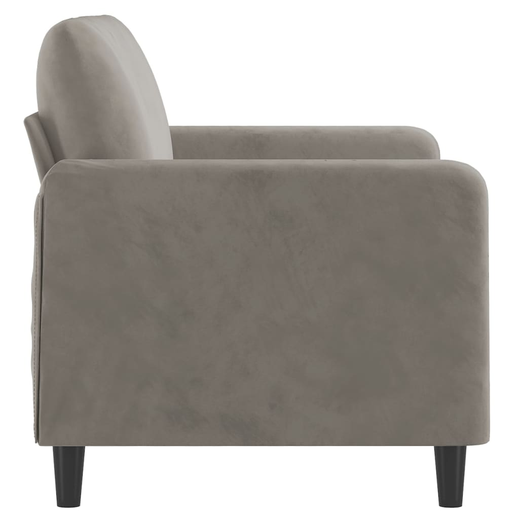vidaXL 2-Sitzer-Sofa Hellgrau 120 cm Samt