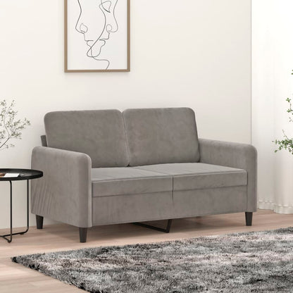 vidaXL 2-Sitzer-Sofa Hellgrau 120 cm Samt