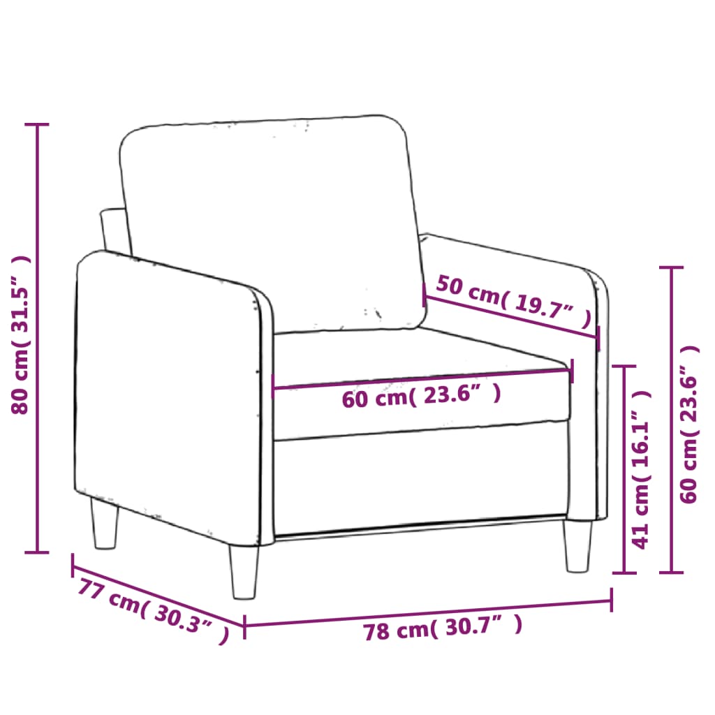 vidaXL Sessel Hellgrau 60 cm Stoff