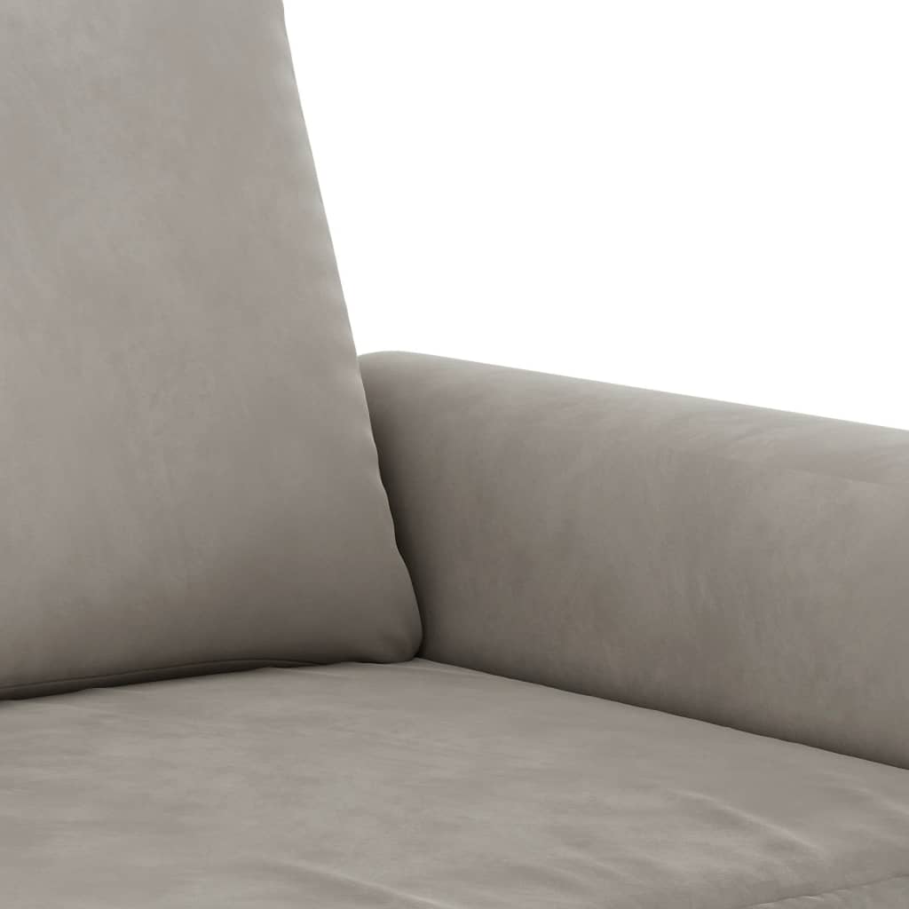 vidaXL 2-Sitzer-Sofa Hellgrau 120 cm Samt