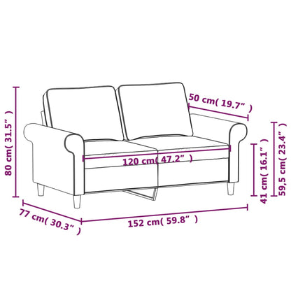 vidaXL 2-Sitzer-Sofa Hellgrau 120 cm Stoff