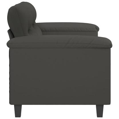 vidaXL 2-Sitzer-Sofa Dunkelgrau 140 cm Mikrofasergewebe