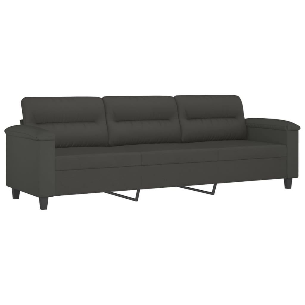 vidaXL 3-Sitzer-Sofa Dunkelgrau 210 cm Mikrofasergewebe