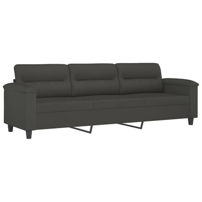 vidaXL 3-Sitzer-Sofa Dunkelgrau 210 cm Mikrofasergewebe