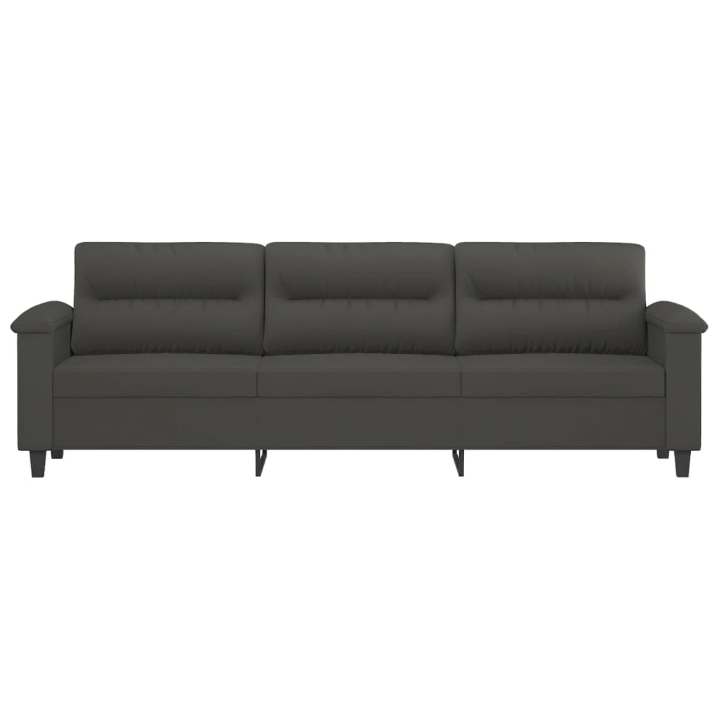 vidaXL 3-Sitzer-Sofa Dunkelgrau 210 cm Mikrofasergewebe