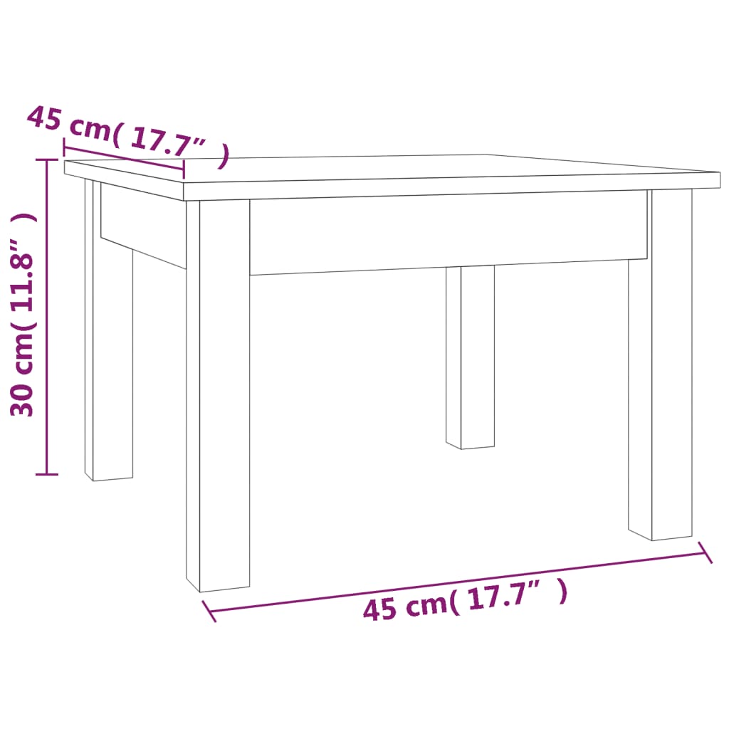 vidaXL Couchtisch Honigbraun 45x45x30 cm Massivholz Kiefer