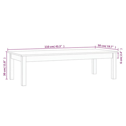 vidaXL Couchtisch 110x50x30 cm Massivholz Kiefer