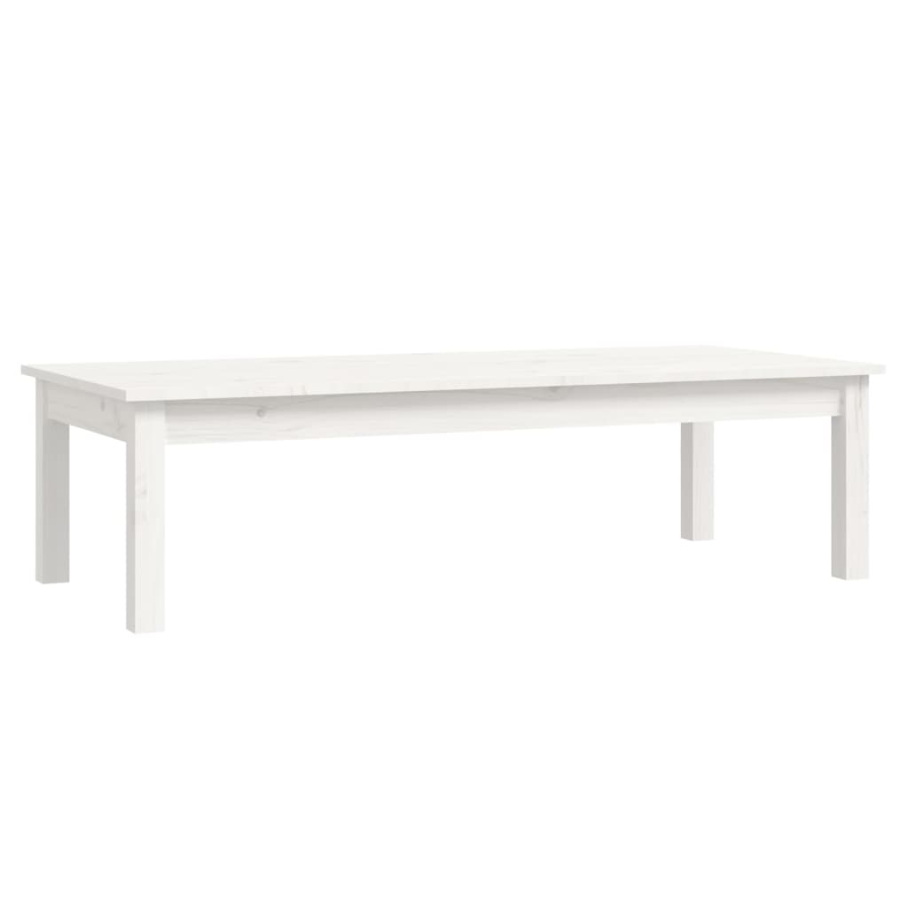 vidaXL Couchtisch Weiß 110x50x30 cm Massivholz Kiefer