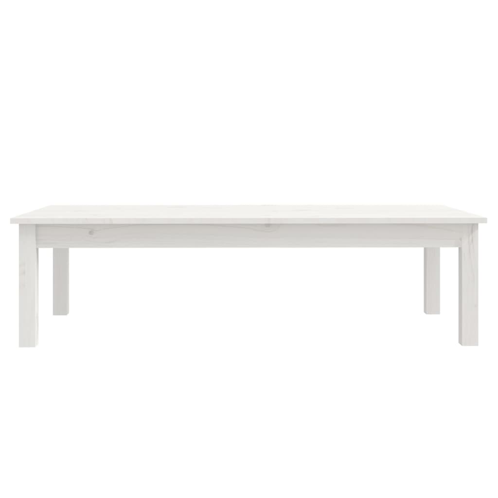 vidaXL Couchtisch Weiß 110x50x30 cm Massivholz Kiefer