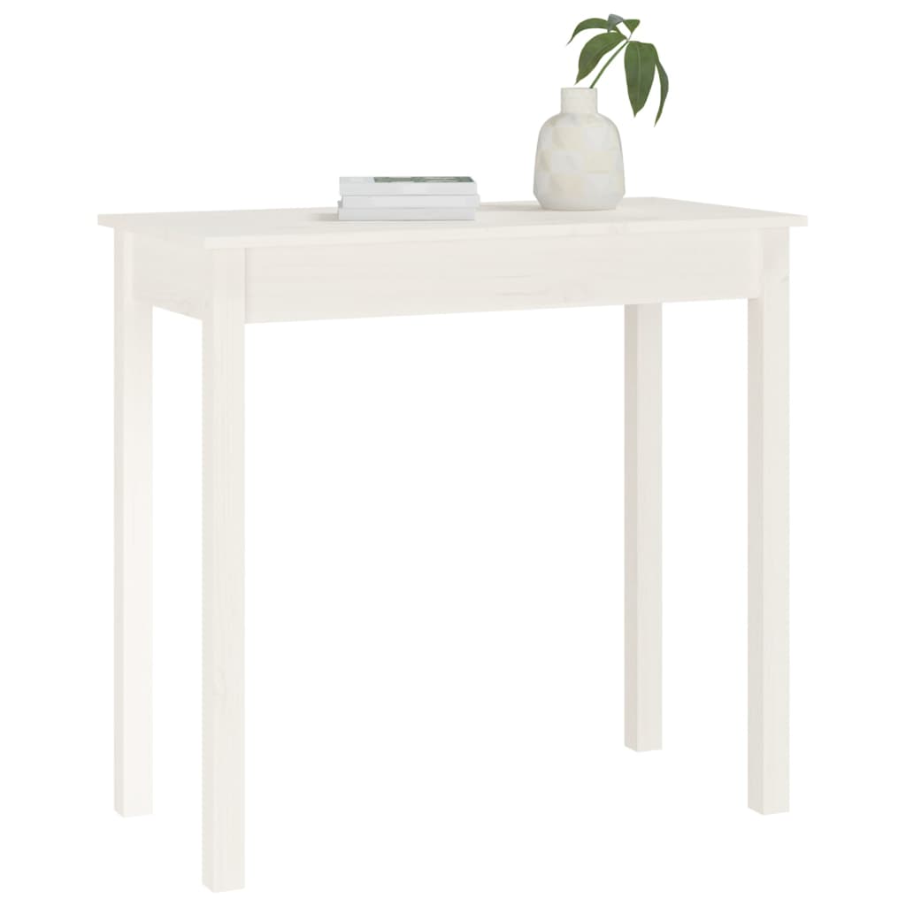 vidaXL Table Console Blanche 80x40x75 cm Bois de Pin Massif