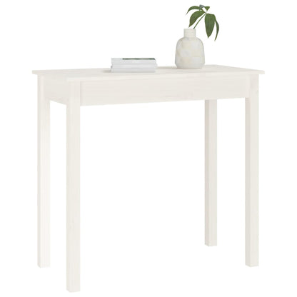 vidaXL Table Console Blanche 80x40x75 cm Bois de Pin Massif