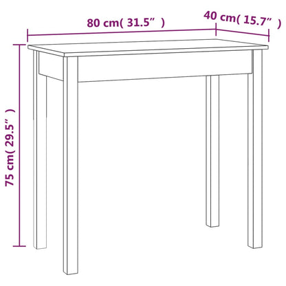 vidaXL Table Console Blanche 80x40x75 cm Bois de Pin Massif