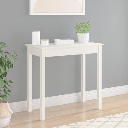 vidaXL Table Console Blanche 80x40x75 cm Bois de Pin Massif