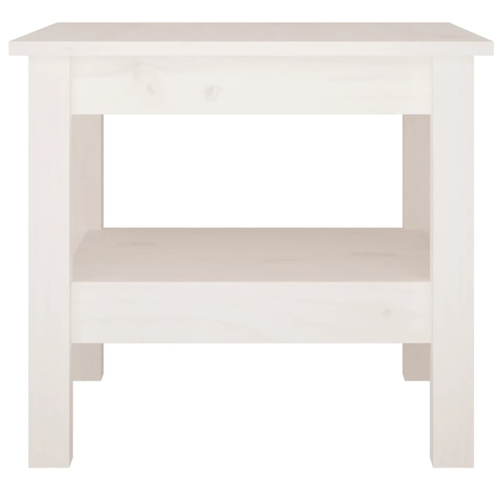 vidaXL Couchtisch Weiß 45 x 45 x 40 cm Massivholz Kiefer