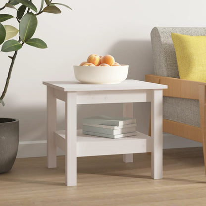 vidaXL Couchtisch Weiß 45 x 45 x 40 cm Massivholz Kiefer