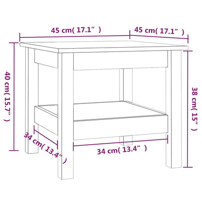 vidaXL Couchtisch Weiß 45 x 45 x 40 cm Massivholz Kiefer