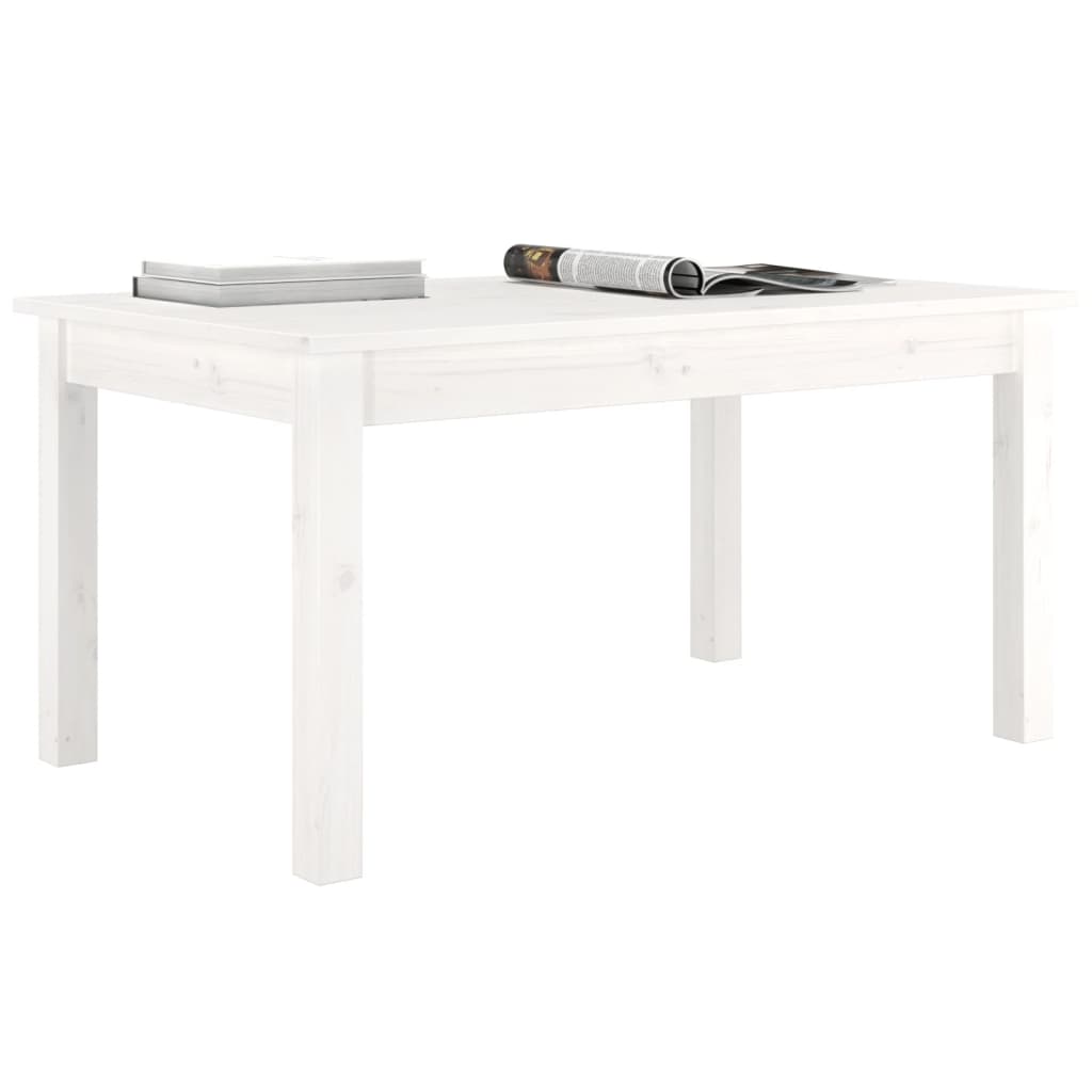 vidaXL Couchtisch Weiß 80x50x40 cm Massivholz Kiefer