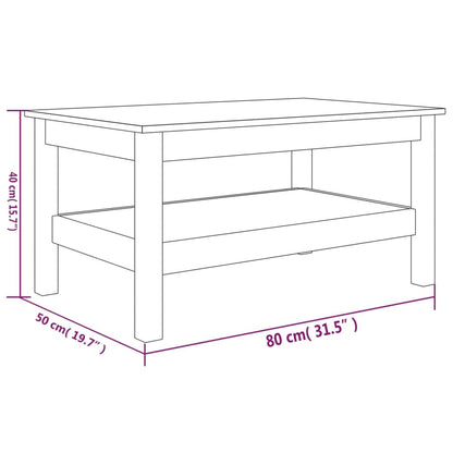 vidaXL Couchtisch 80x50x40 cm Massivholz Kiefer