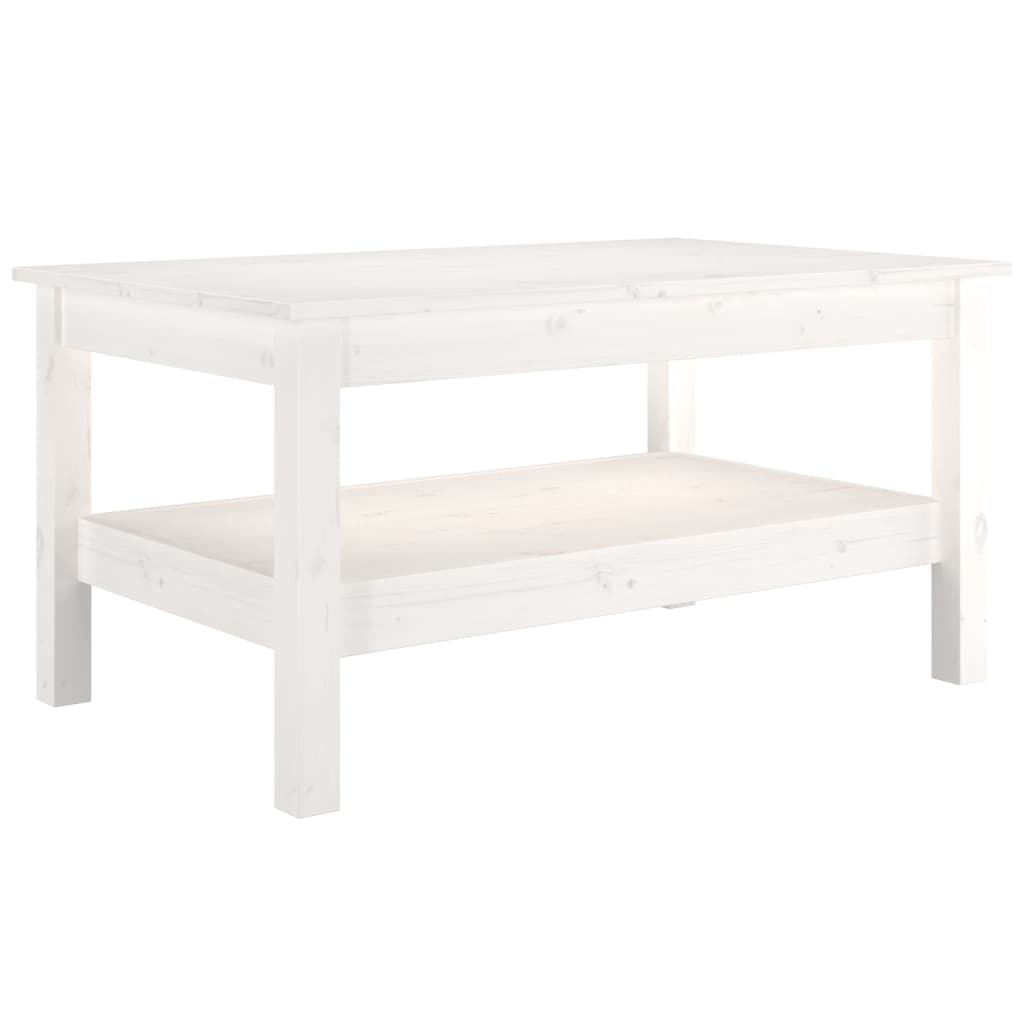 vidaXL Couchtisch Weiß 80x50x40 cm Massivholz Kiefer