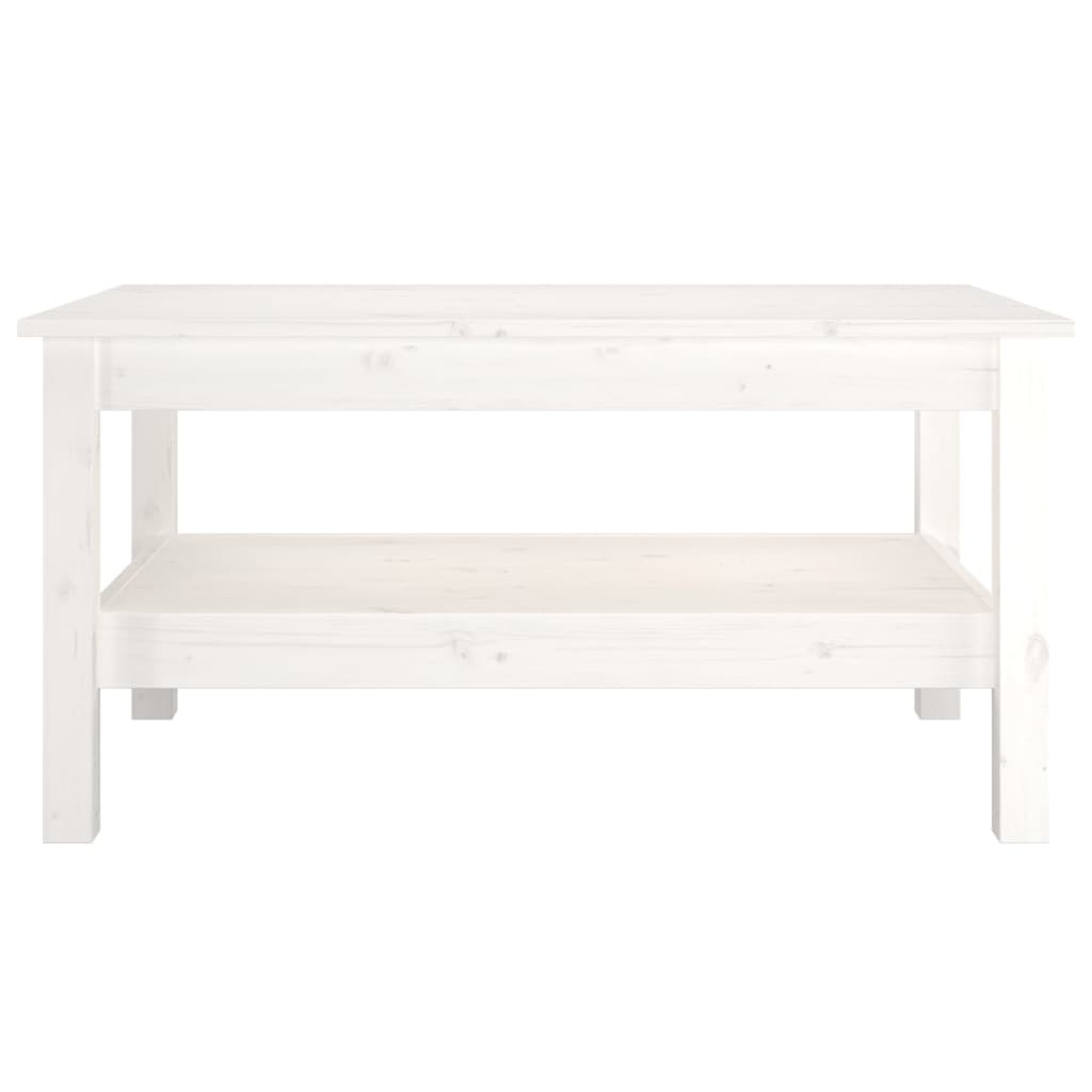 vidaXL Couchtisch Weiß 80x50x40 cm Massivholz Kiefer