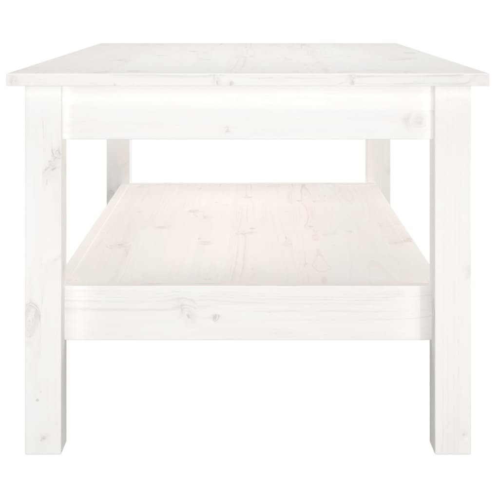 vidaXL Couchtisch Weiß 80x50x40 cm Massivholz Kiefer