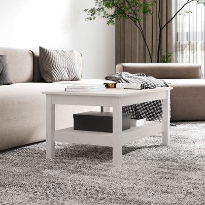 vidaXL Couchtisch Weiß 80x50x40 cm Massivholz Kiefer