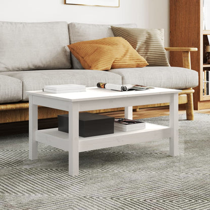 vidaXL Couchtisch Weiß 80x50x40 cm Massivholz Kiefer