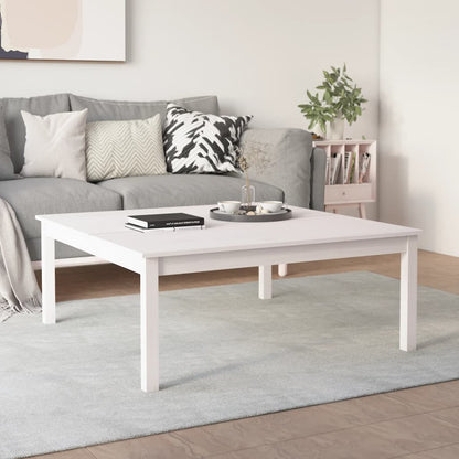 vidaXL Couchtisch Weiß 100x100x40 cm Massivholz Kiefer