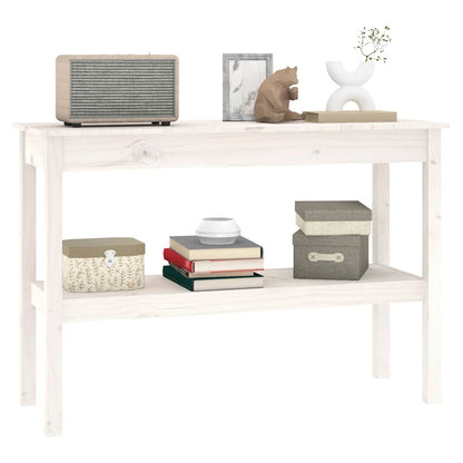 vidaXL Console blanche 110x40x75 cm en bois de pin massif