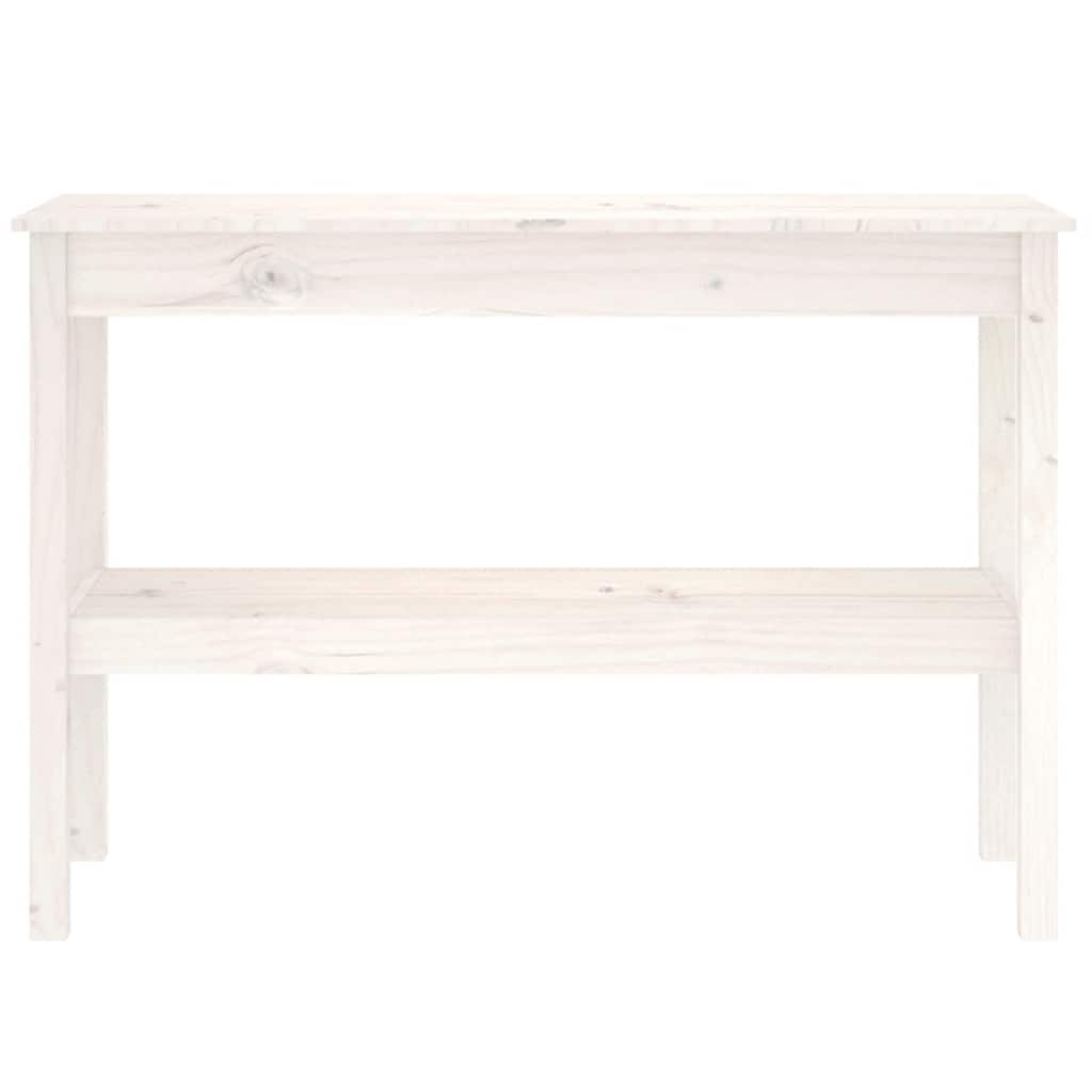 vidaXL Console blanche 110x40x75 cm en bois de pin massif