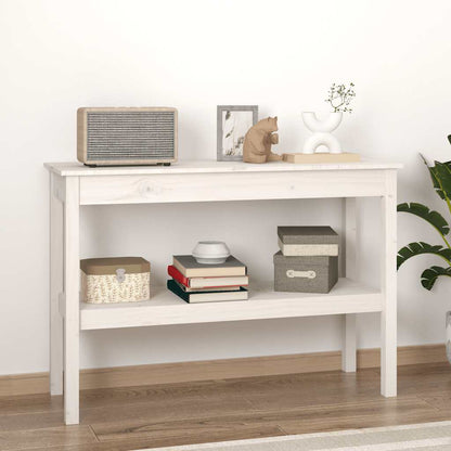 vidaXL Console blanche 110x40x75 cm en bois de pin massif