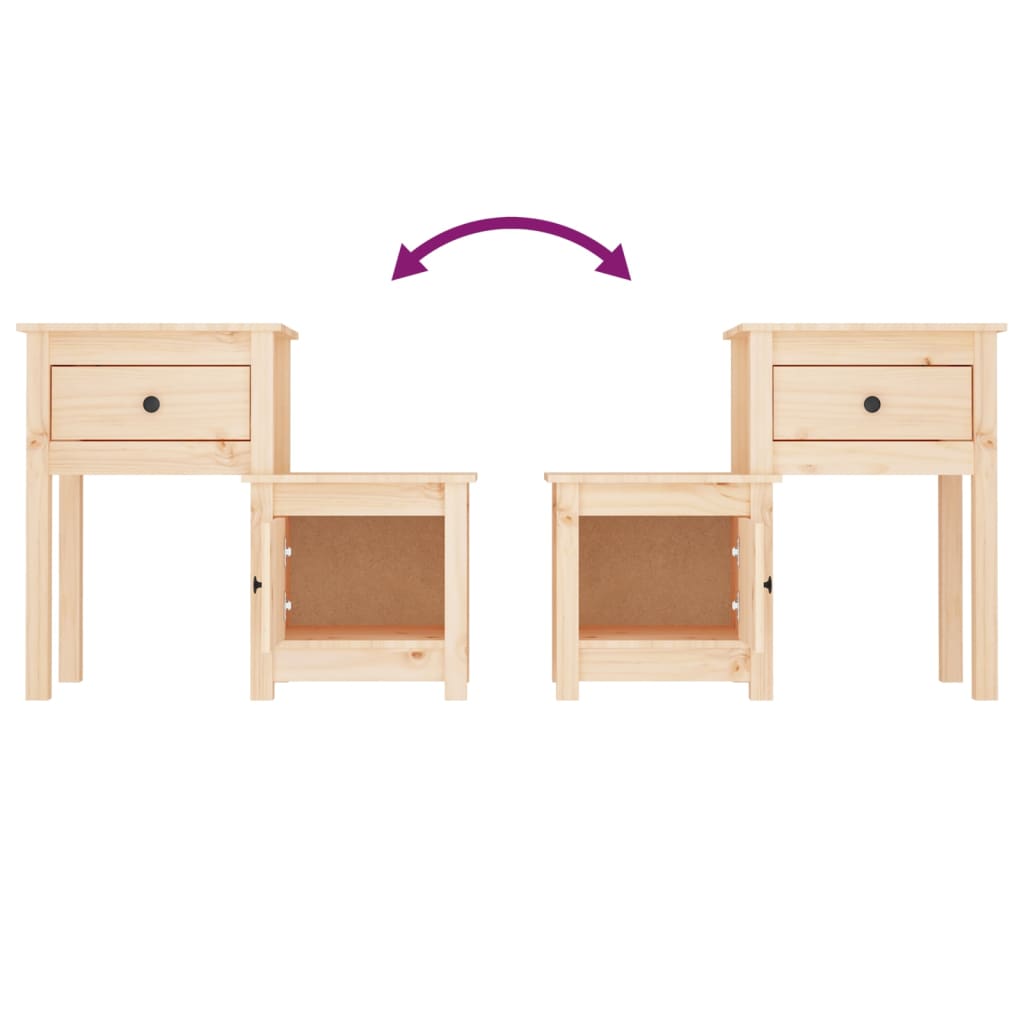 vidaXL Nachttisch 79,5x38x65,5 cm Massivholz Kiefer